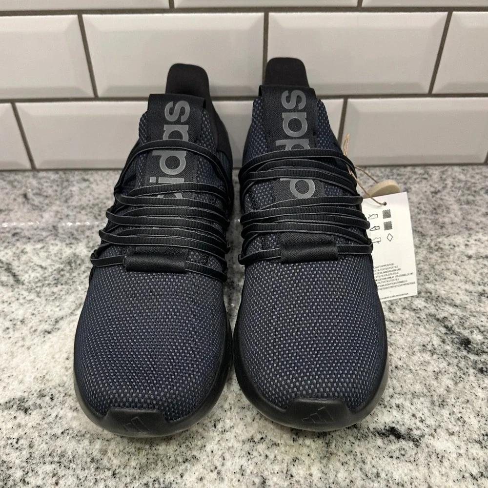 Adidas Mens 9.5 Lite Racer Adapt 7.0 Carbon Black Slip On Athleisure Sneaker